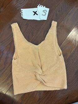 Orange knitted tank