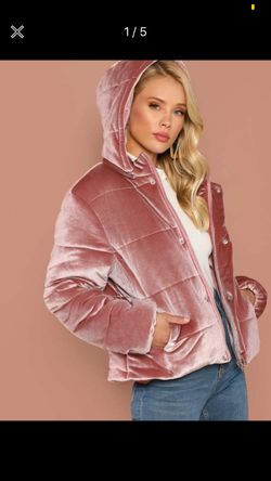 Pink velvet jacket small