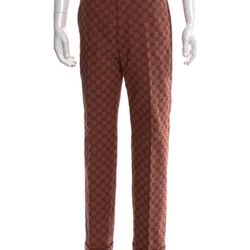 Men’s Gucci Beige Red Monogram Interlocking G suit trousers!  Great Condition
