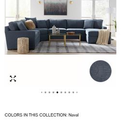 Macys Radley 5 Piece Sectional - Blue