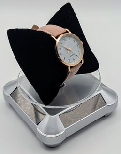 Elegant Gold Watch with Pink Strap