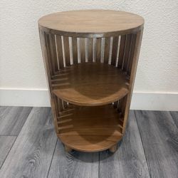 2-Tier Wood Slate Endtable Nightstand