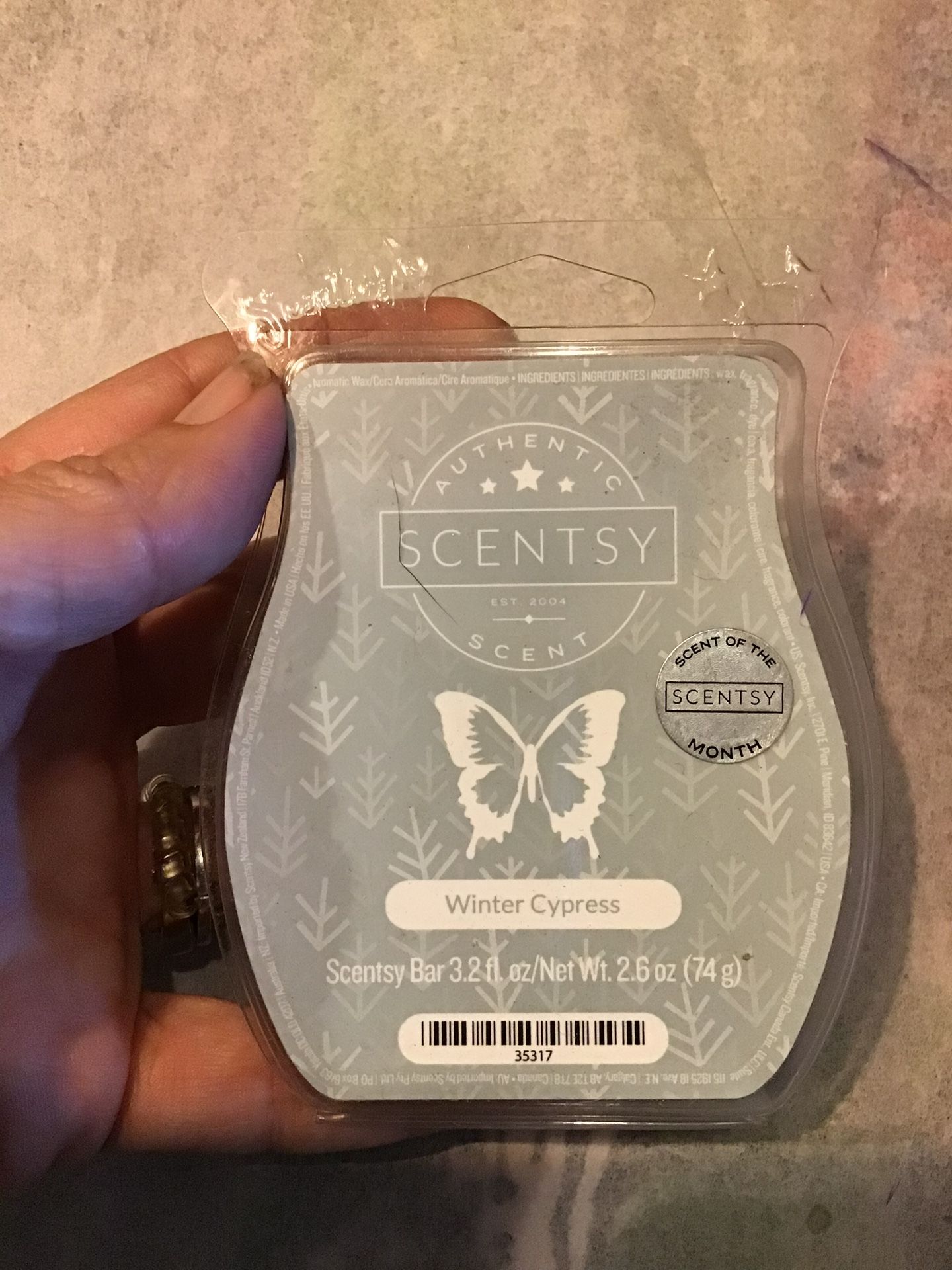 Scentsy Authentic Scent Winter Cypress Scent Of The Month Wax Bar -NEW