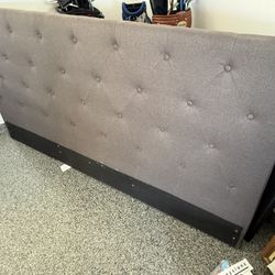 FS: Queen size Headboard Only Good condition Grey *Dont message until ready to pick up please*