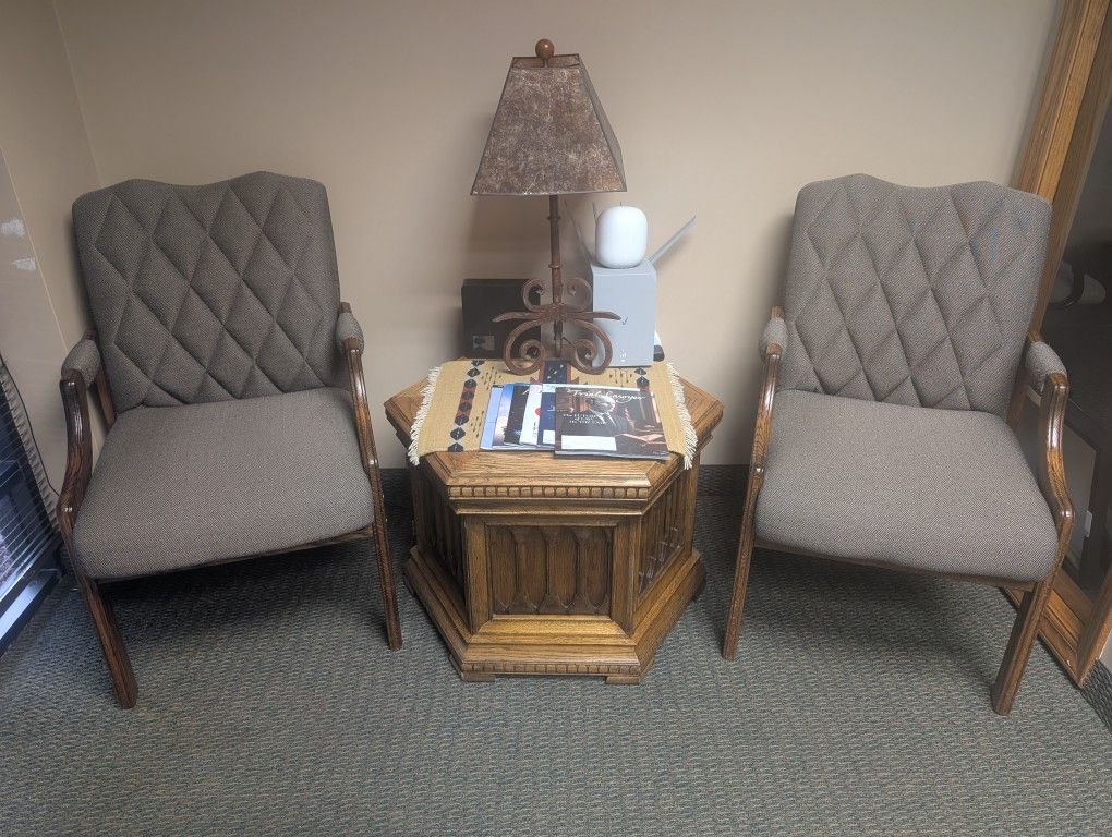 Two Chairs And Center Table