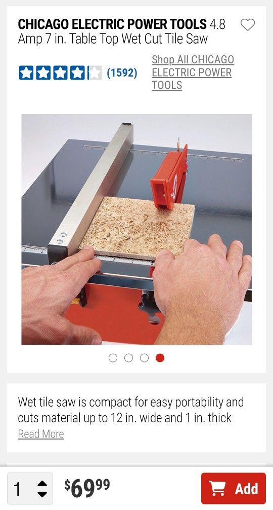 Tile Saw Works Great
