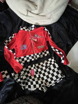 Dreamgirl Racecar driver SHIRT RED SIZE M red sexy Halloween costume W/ Shorts