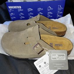 BIRKENSTOCK Boston Bs Suede Taupe (Unisex)