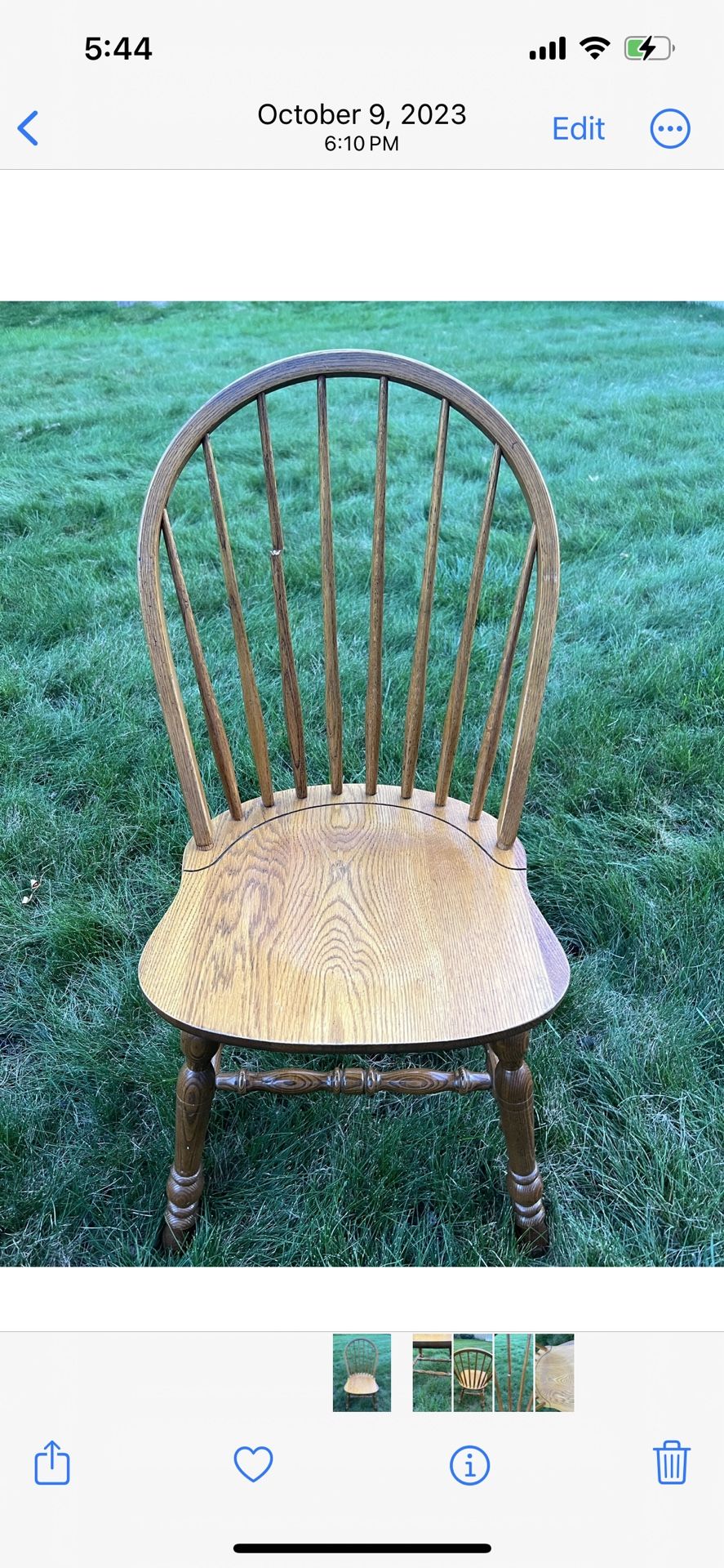 1 Antique Wooden Chair 