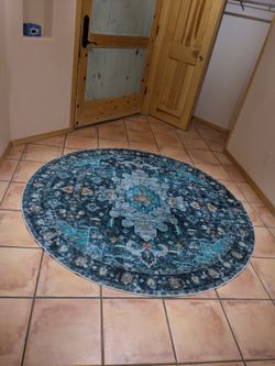 6ft Round Boho Large Area Rug