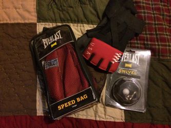 Brand new speed bag, swivel, gloves