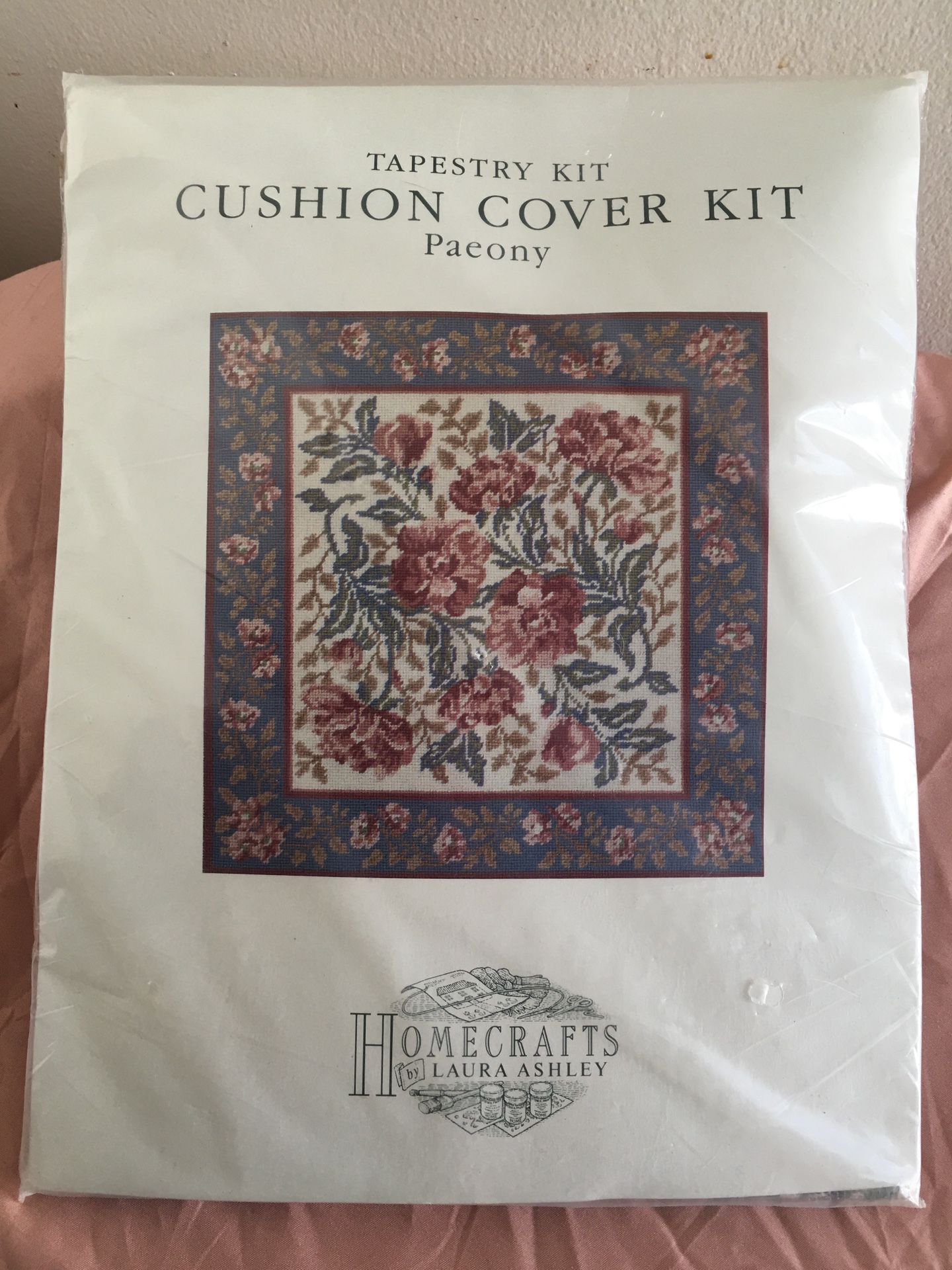 Laura Ashley vintage Homecrafts Tapestry Kit Paeony Floral
