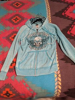 Women's Harley Davidson Distressed Look Hoodie Size Small