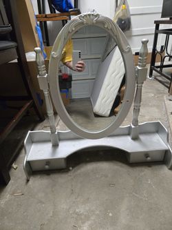 Vanity Dresser Top Mirror With Small Drawers