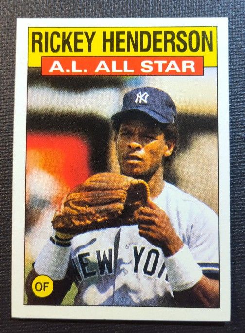 1986 Topps Baseball Card #716 Rickey Henderson ALL Star Leader 