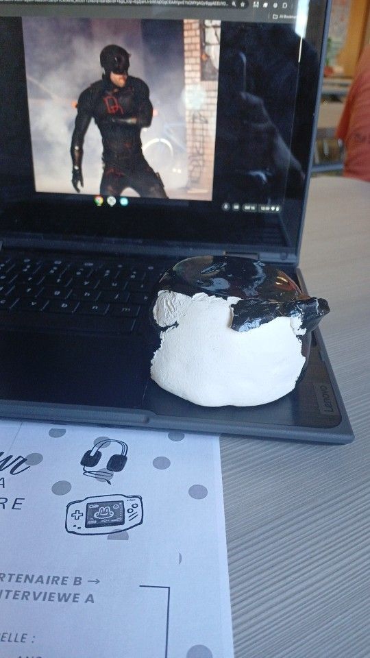 I Broke My Ceramics Project, It's Daredevil Mask