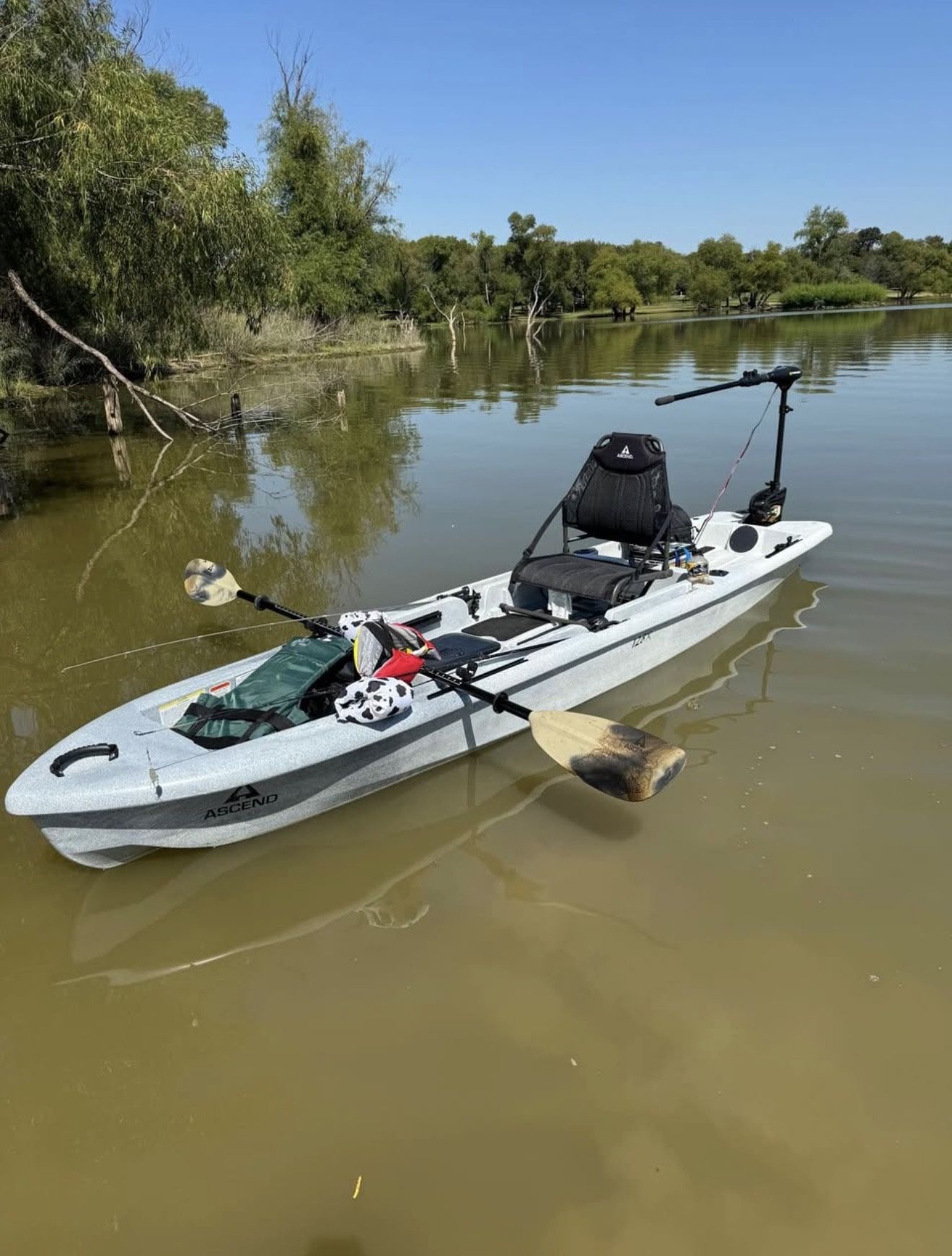 Ascend 128X Kayak With Motor, Battery And Many Extras