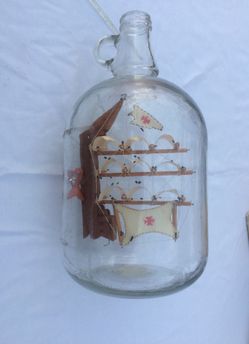 Vintage pirate boat in bottle.