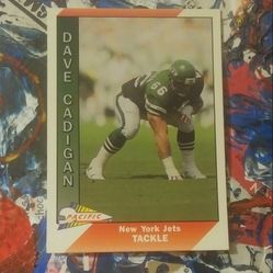 Pacific 1991 Dave Cadigan New York Jets N.Y. #364 Football Card Vintage Collectible Sports NFL