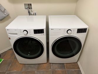 LG ThinQ Front-Load Washer and gas Dryer Set