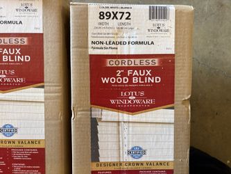 NEW! LOTUS WINDOWARE Cordless 2″ Faux Wood Blinds, 89″x72″