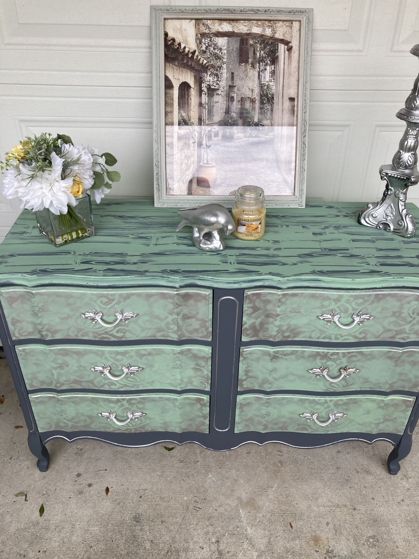 Adorable Dresser In Grey Amd Silver