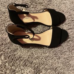 Little Girls Black Heels Size 2