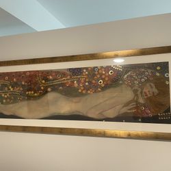 Framed Gustav Klimt “Water Serpents II” Panoramic Print