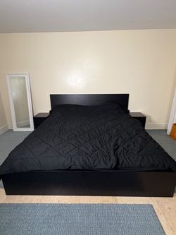 IKEA King Size Bed Frame + 2 Nightstands