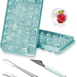 Round Ice Cube Tray Ball Maker Mold For Freezer With Container