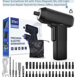 Electric Cordless Screwdriver Set, 3.6V USB Rechargeable Power Screwdriver Kit with 37pcs Magnetic Bit, LED Light, Screw Gun Repair Tool Kit for Home,