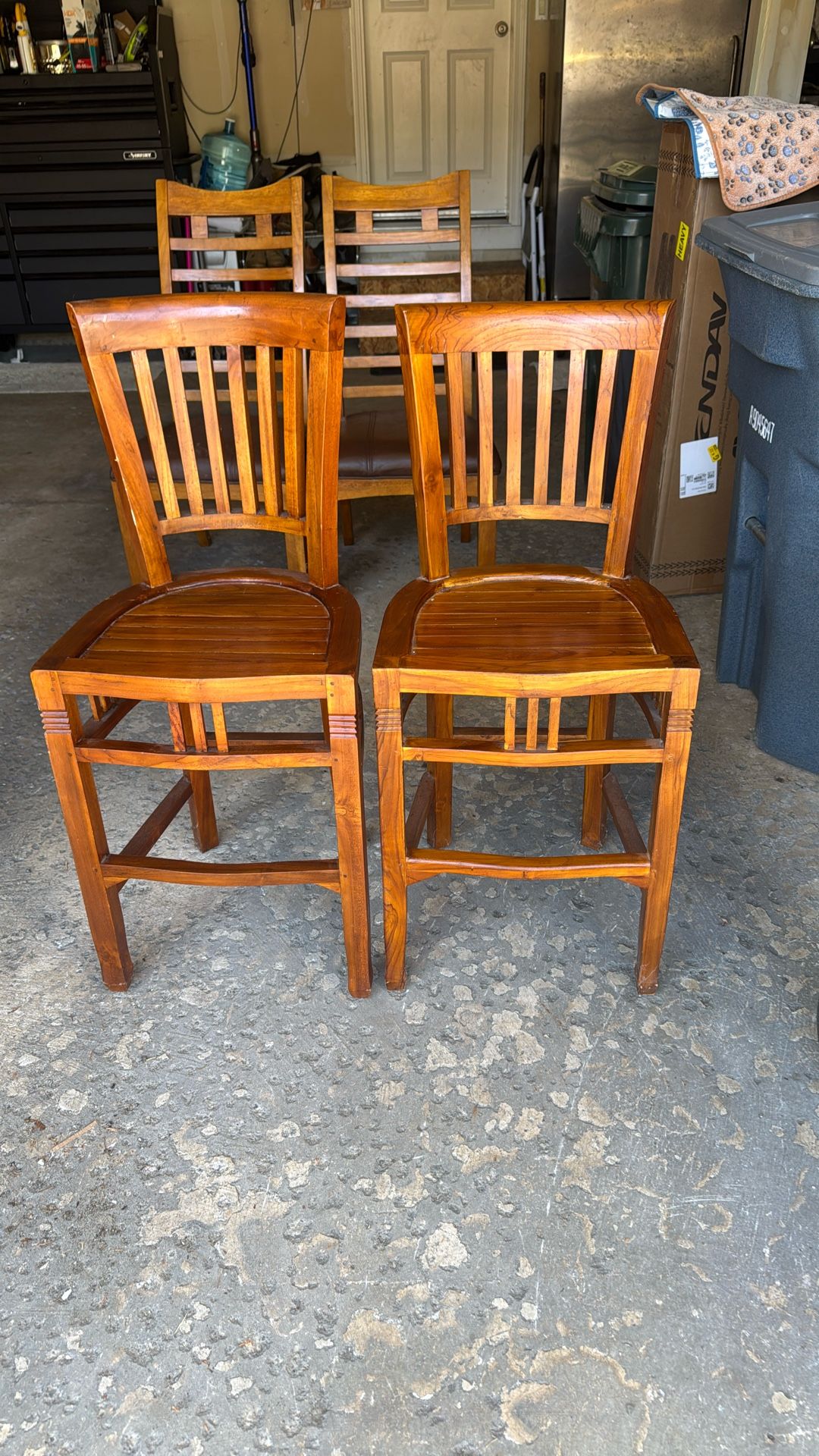 Two solid Wood Bar Stools