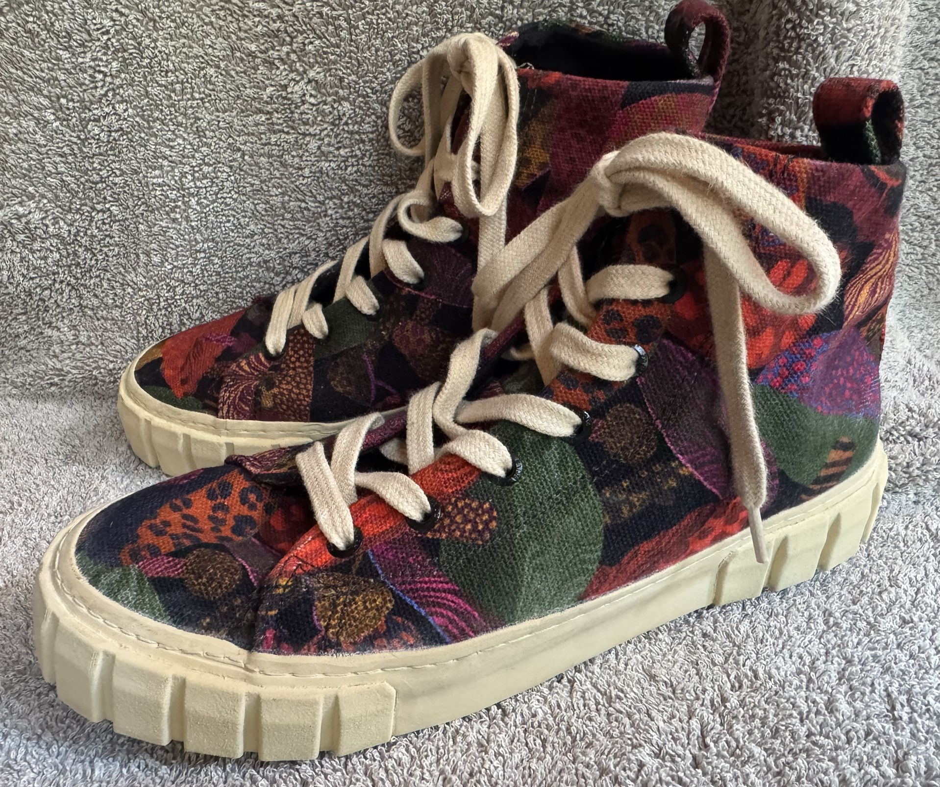 FARM Rio Leopard Mushroom Flatform High Top Sneaker Multicolor Hi Top Shoe 8.5
