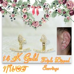 14K Gold Hang earrings NWOT