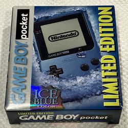 Nintendo Game Boy Pocket Limited Ice Blue Console.