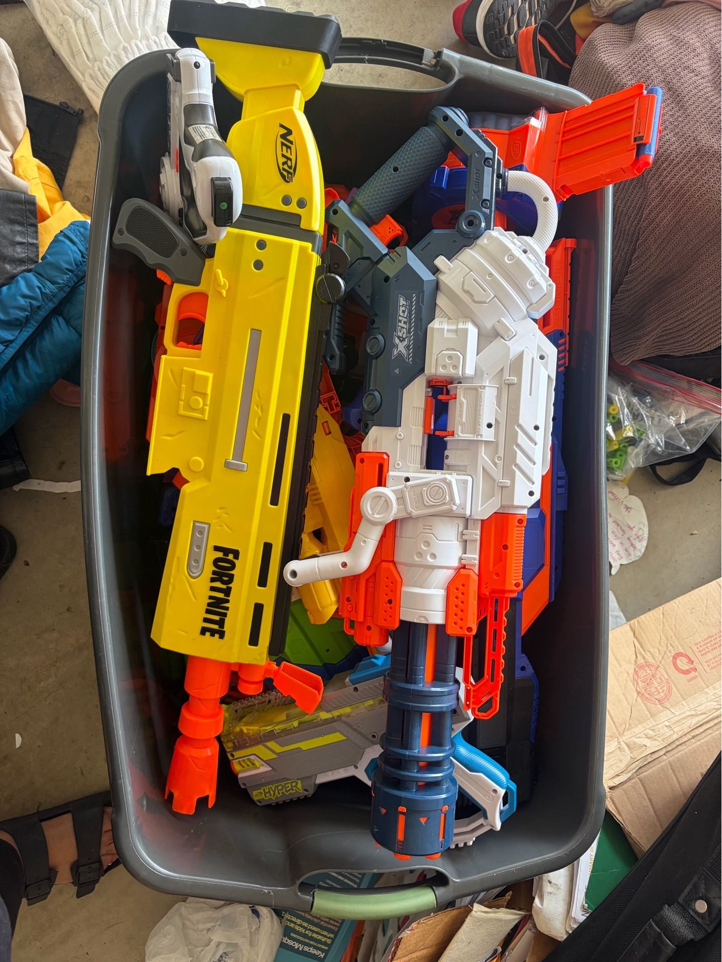 Box of Nerf Guns