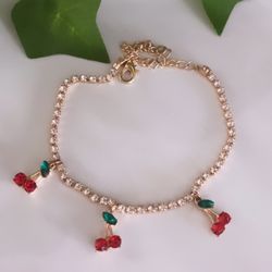 Cherry ankle bracelet