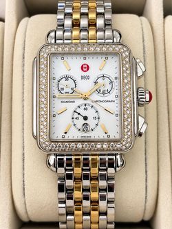 MICHELE Deco Diamond Chronograph two-tone