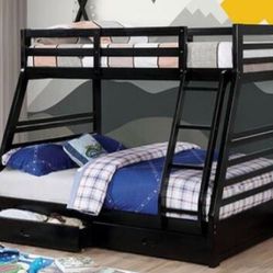 Twin Full Black Bunkbed With Ortho Matres!