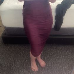 NEW Large Burgundy Ruched Skirt 