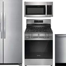 Frigidaire 4 Piece Gas Kitchen Appliance Package - Stainless Steel