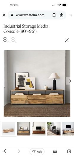 West Elm Industrial Storage Media Console 80”