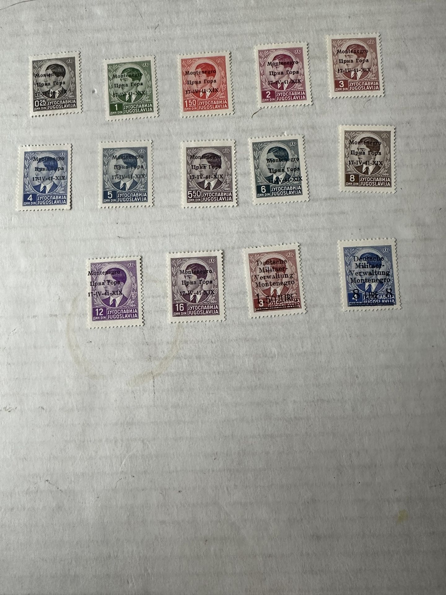 Montenegro 1941 Italian Occupation 17IV 41 Nineteenth Stamps