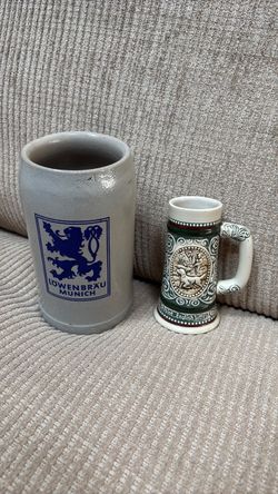 Löwenbräu Munich Beer Stein and Mini Stein Set