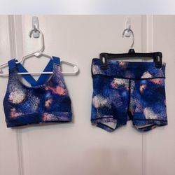 DSG Two- Piece Girls Bathing Suit in Blue and Pink
