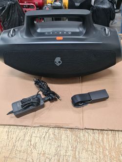 Skullcandy Barrel Bluetooth Boombox Speaker – Water-Resistant Wireless Portable Speaker, with LED Lightshow Mode, 12 Hour Battery, Multi-Link, & USB-C