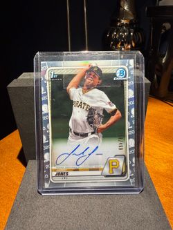 Topps 2020 1st Bowman Chrome Jared Jones CDA-JJ RC Auto Refractor /499 Pirates