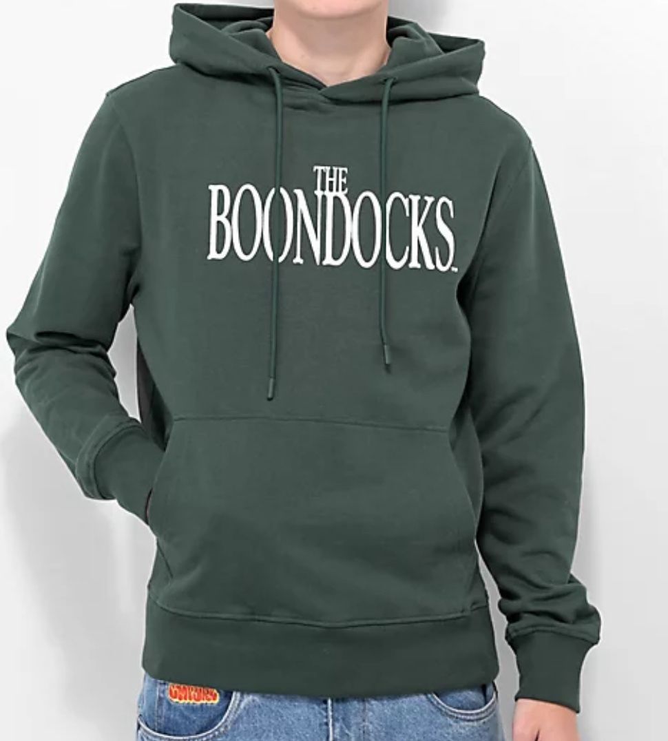 The Boondocks Wanted Riley, (Green) Pullover Hoodie, Size Medium