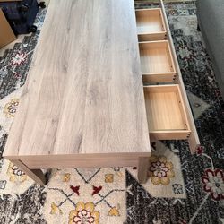 Livingspaces Wooden Barnett Coffee Table with Storage - Like New (2023)