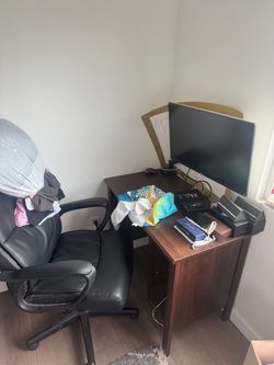 Desk, Office Chair, Monitor